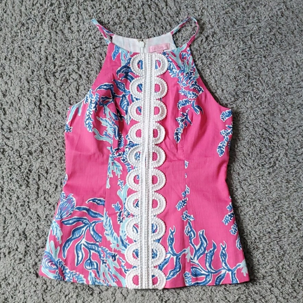 Lilly Pulitzer Annabelle Halter Top | Pink Samba